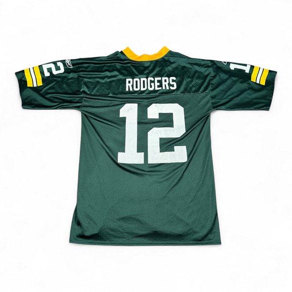 Aaron Rodgers Green Bay Packers Jersey Adult LARGE Green Reebok NFL Players Y2K - Picture 2 of 10